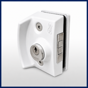 1510M - MINI FECHADURA PARA PORTA DE CORRER COM FURAÇÃO PARA VIDRO 8 mm