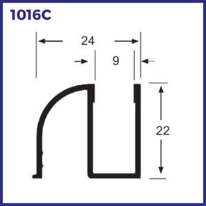 1016C - PERFIL INFERIOR PARA BOX 8MM