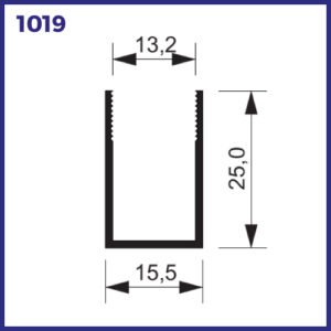 1019 - PERFIL LATERAL PARA BOX 15X25MM