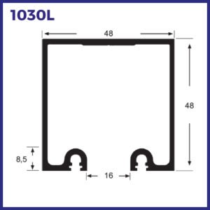 1030L - TRILHO DUPLO 48MM PORTAS DE CORRER SANFONADAS LEVE