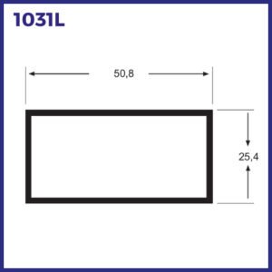 1031L - TUBO RETANGULAR 25X50X0,8MM LEVE