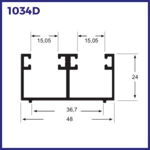 1034D - PERFIL INFERIOR PARA JANELA CORRER DUPLO