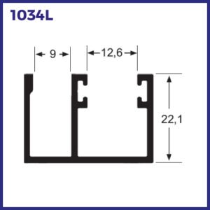 1034L - PERFIL INFERIOR PARA JANELA DE CORRER 8MM LEVE