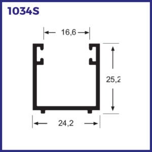 1034S - PERFIL INFERIOR SIMPLES PARA JANELA DE CORRER