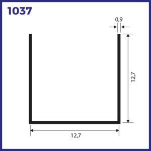 1037 - PERFIL LATERAL PARA BOX 13X13MM