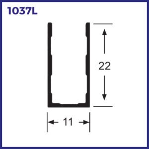 1037L - PERFIL LATERAL PARA BOX 11X22MM LEVE