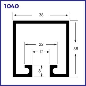 1040 - TRILHO STANLEY PARA PORTAS DE CORRER