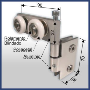 1125SF - ROLDANA PARA PORTA E BOX SANFONADO