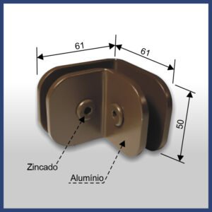 1320 - SUPORTE PARA UNIÃO DE 2 VIDROS À 90°