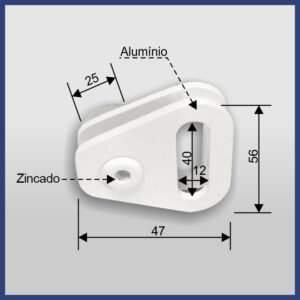 1671MD - MINI PUXADOR DUPLO PARA TRANSPASSE PORTAS E JANELAS COM UM FURO