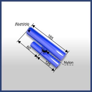 1696 - PUXADOR TIPO H TUBULAR - Ø 25MM COM UM FURO