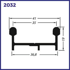 2032 - TRILHO DUPLO PARA CONJUNTO DESLIZANTE