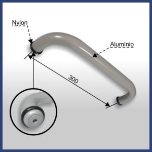 676S - PUXADOR TUBULAR 25 MM (300MM ENTRE FUROS)