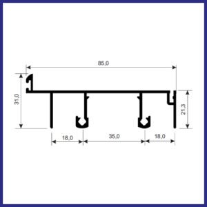 MN-002 - TRILHO SUPERIOR - 2 PLANOS