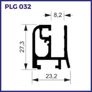 PLG 032 - PERFIL DE ENCAIXE PARA VIDRO 8MM