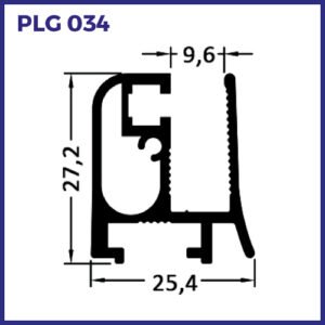 PLG 034 - PERFIL ENCAIXE PARA VIDRO 10MM