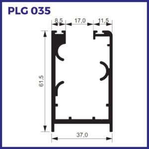 PLG 035 - PERFIL TRILHO TRIPLO